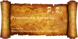 Presovszky Katalin névjegykártya